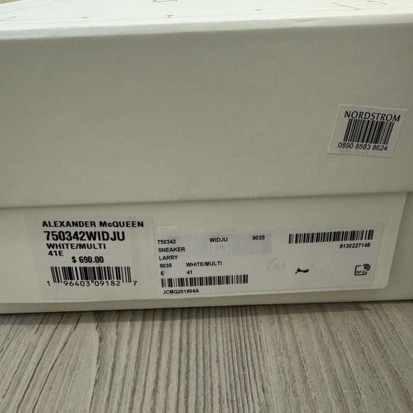 NIB Alexander McQueen Larry Leather Sneakers (41) White/Multi - Picture 7 of 7